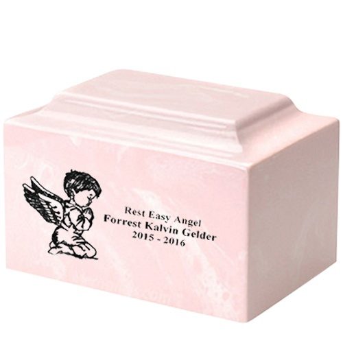 Boy Cherub Pink Marble Infant Urn