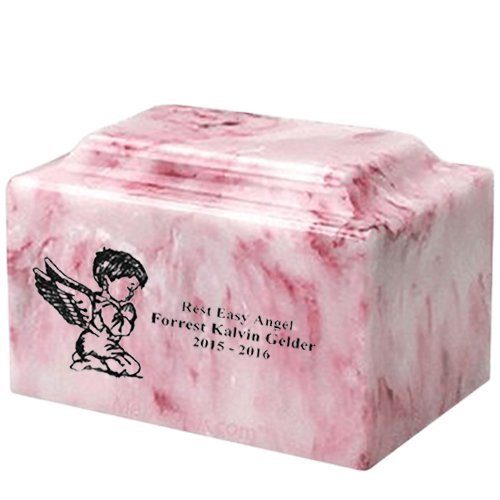 Boy Cherub Ruby Marble Infant Urn