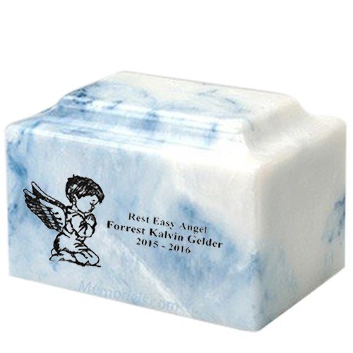 Boy Cherub Sapphire Onyx Marble Infant Urn