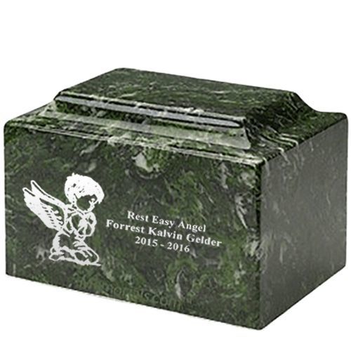 Boy Cherub Verde Marble Infant Urn