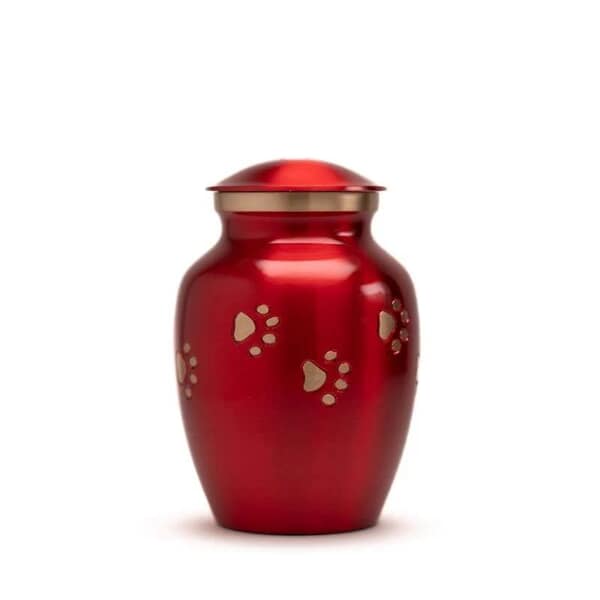 Brandy Red Small Metal Pet Urn