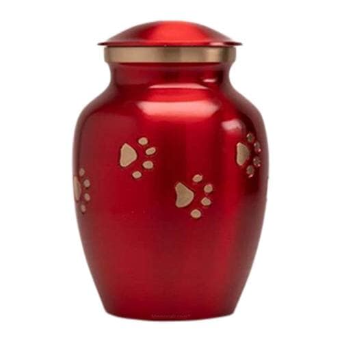 Brandy Red Small Metal Pet Urn