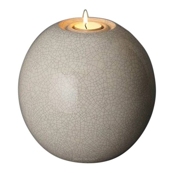 Bright Light Crackled Ceramic Urn