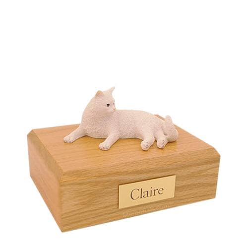 British White Shorthair Medium Cat Urn