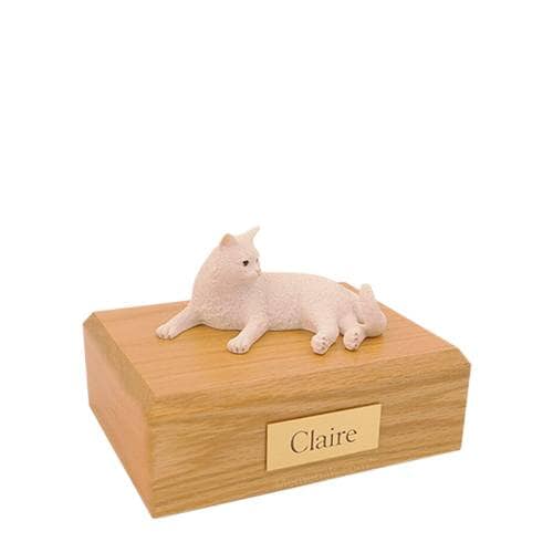 British White Shorthair Small Cat Urn