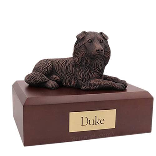 Bronze Border Collie Large Dog Urn
