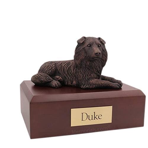 Bronze Border Collie Medium Dog Urn
