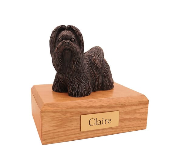 Bronze Shih Tzu Small Dog Urn