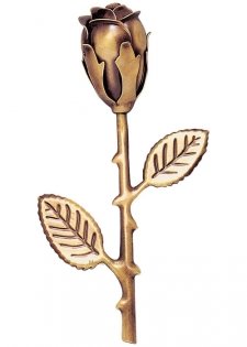 Single Closed Rose Wall Bronze Statues
