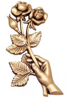 Hand & Rose Wall Bronze Statues