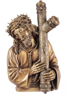 Jesus Caring the Cross Wall Bronze Statues