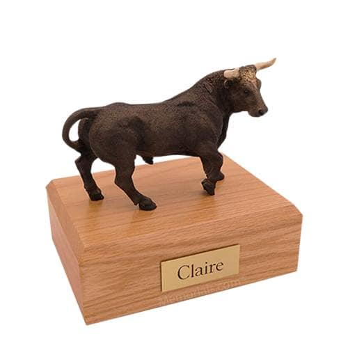 Brown Bull Large Cremation Urn
