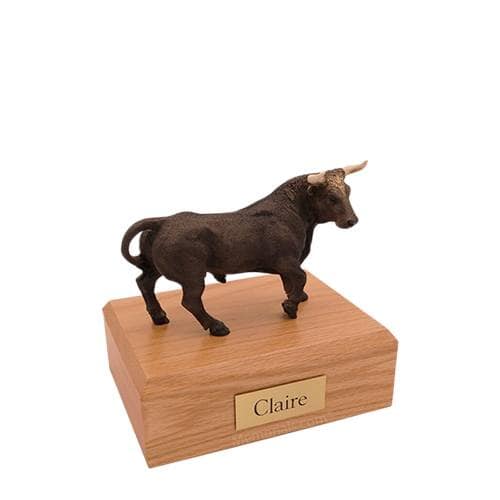 Brown Bull Small Cremation Urn