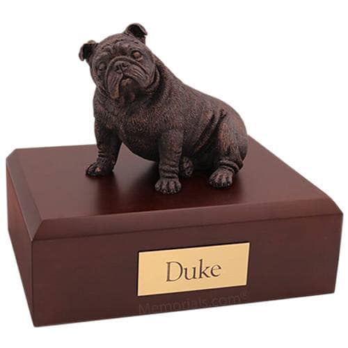 Bulldog Bronze Sitting X Large Dog Urn