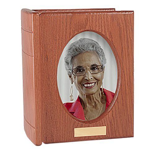 Burgundy Portrait Book Cremation Urn