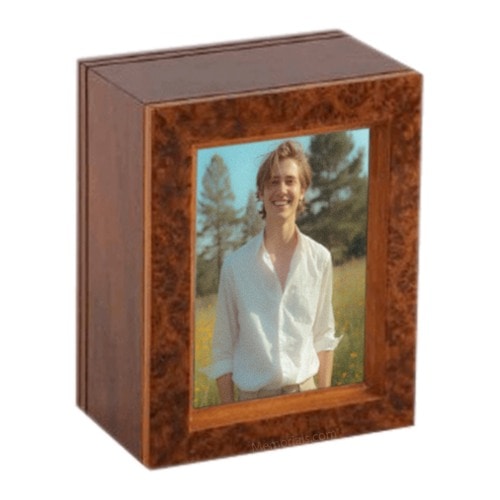 Burl Frame Wood Cremation Urn