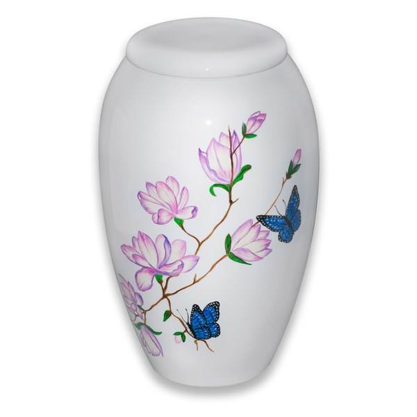 Butterflies And Flowers Cremation Urn