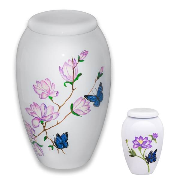 Butterflies And Flowers Cremation Urns