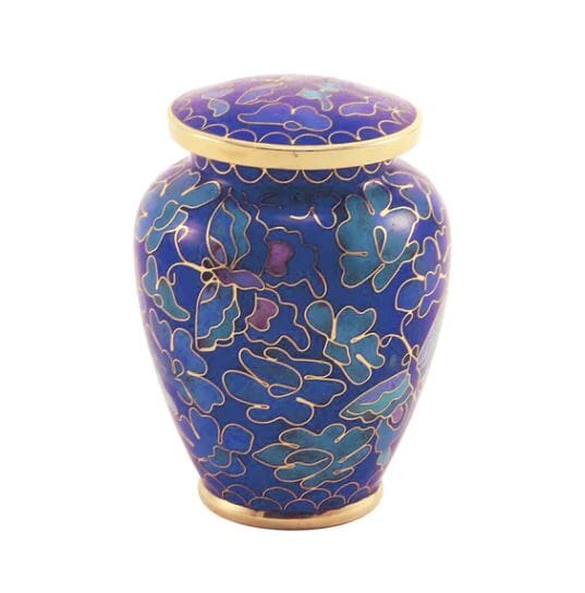 Butterfly Blue Cloissone Keepsake Cremation Urn
