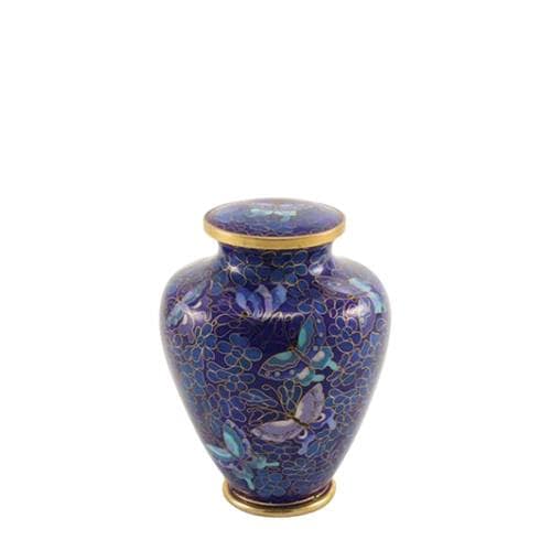 Butterfly Blue Small Cloissone Cremation Urn