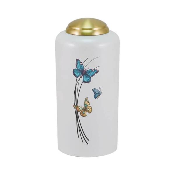 Butterfly White Cremation Urn