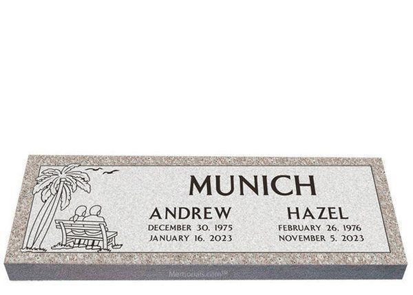 By The Beach Companion Granite Headstone 42 x 12