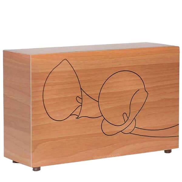 Calla Lily Natural Wood Cremation Urn Calla Lily Natural Wood Cremation Urn