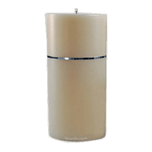 Chrome Band Large Candle Urn