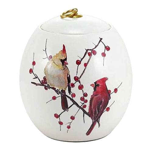 Cardinal Love Ceramic Cremation Urn