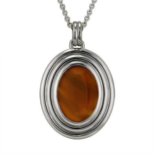 Carnelian Ribbed Cremation Pendant