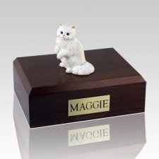 Persian White Paw Cat Cremation Urns