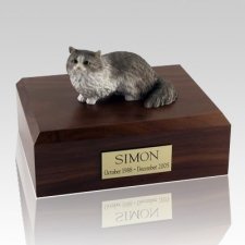 Angora Gray Cat Cremation Urns