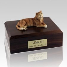 Tabby Orange Cat Cremation Urns