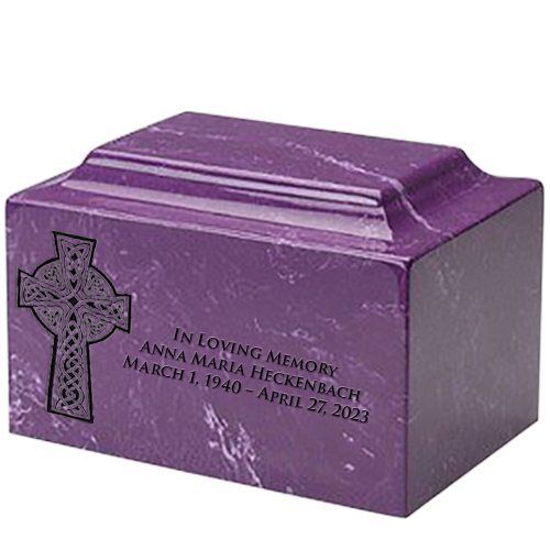 Celtic Cross Amethyst Marble Urn