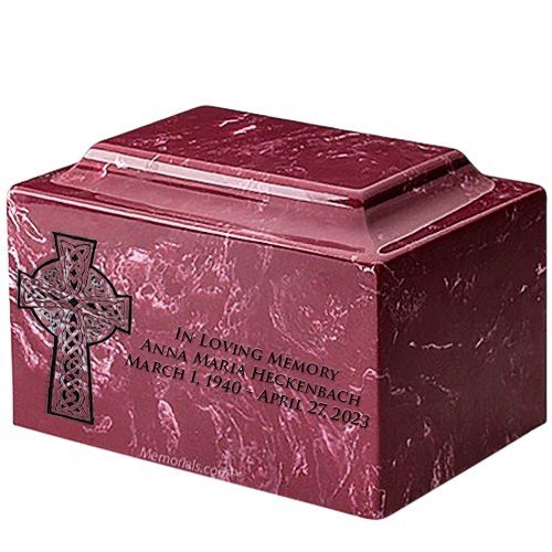 Celtic Cross Berry Marble Urn