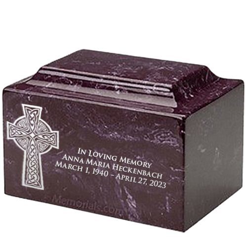 Celtic Cross Merlot Marble Urn