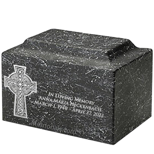 Celtic Cross Nocturne Marble Urn