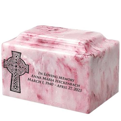 Celtic Cross Ruby Onyx Marble Urn