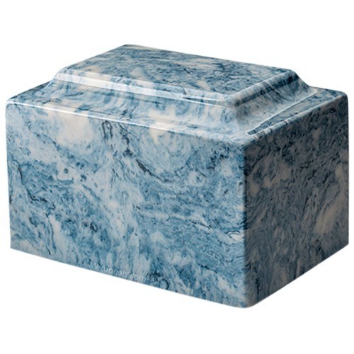 Celtic Cross Sky Blue Marble Urn