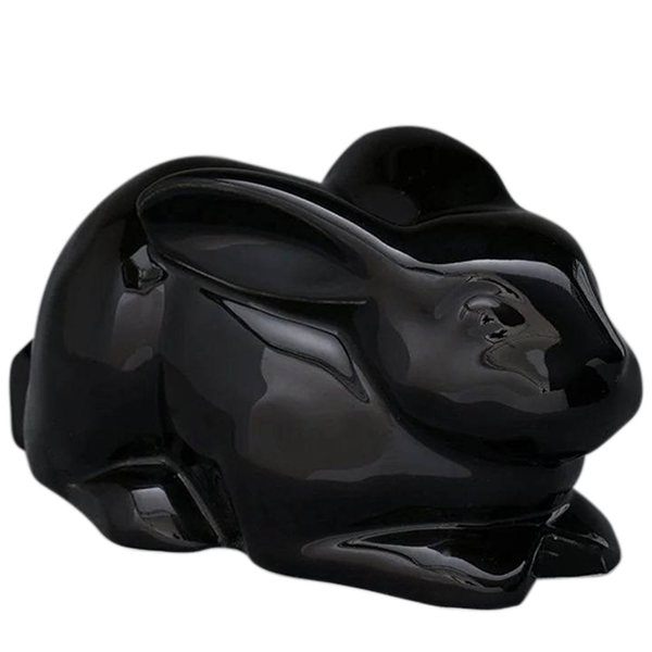 Ceramic Black Rabbit Urn