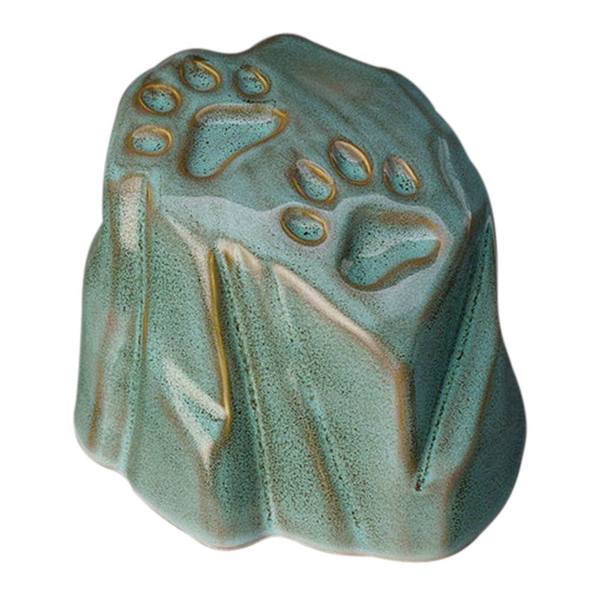 Ceramic Sage Paw Print Urn