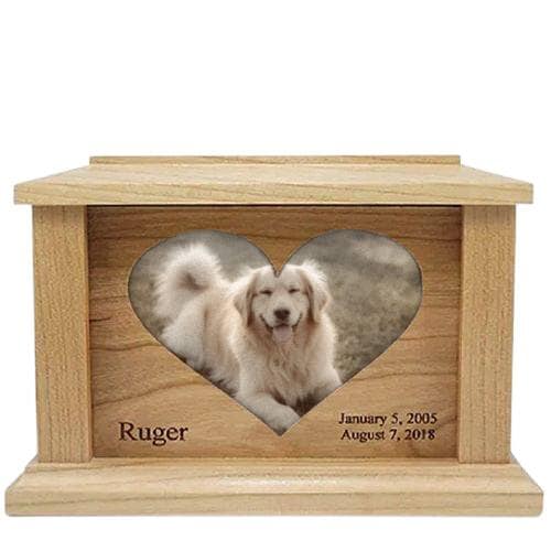 Cherry Center Heart Picture Pet Urns