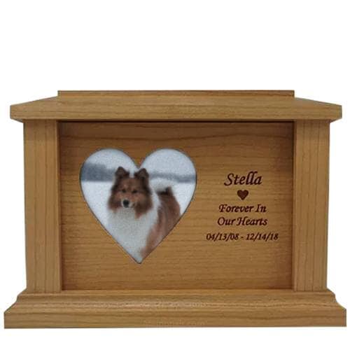 Cherry Heart Picture Pet Urns