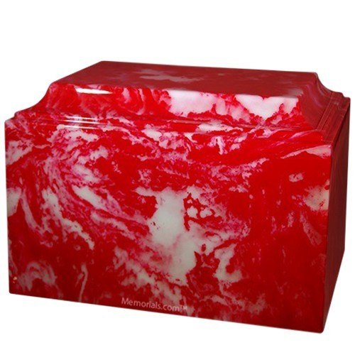 Cherry Red Cultured Marble Urns