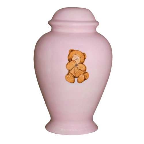 Pink Teddy Bear Cremation Urn
