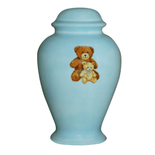 Blue Teddy Bear Cremation Urn II