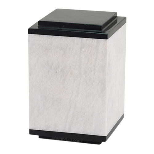 Classic Black and White Marble Cremation Urn