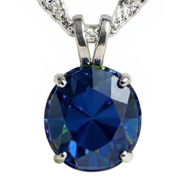 Classic Blue Cremation Crystal Necklace