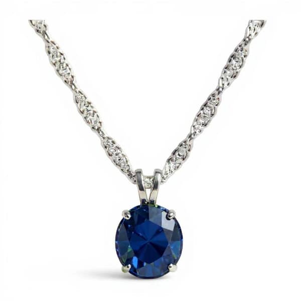 Classic Blue Cremation Diamond Necklace