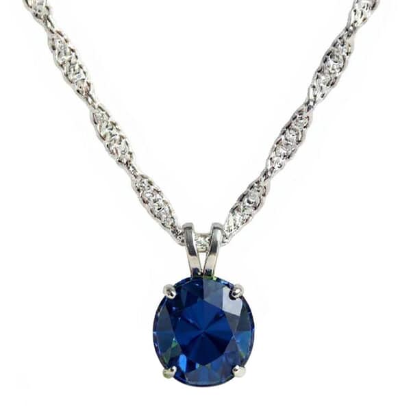 Classic Blue Cremation Diamond Necklace